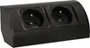 A black power strip with two outlets. Náhľad obrázku produktu