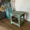 LS-LebenStil Vintage Holz Fußhocker Tritthocker Türkis 26cm Produktbild-Vorschau 5