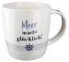 1 x Tasse "Wellenglück" blau/weiß glasiert, aus Produktbild-Vorschau 1