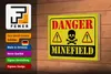 Holzschild Achtung Danger Mine Field Minenfeld 18x12 cm Produktbild-Vorschau 3