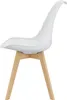 A white chair with wooden legs on a white background. Podgląd zdjęcia produktu