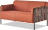 Moderner Sofas 2-Sitzer Sessel Orange Sofa-Set Ledersofas Produktbild-Vorschau 2