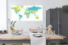 MuchoWow® Poster Weltkarte - Grün - Blau 150x75 cm - ohne Produktbild-Vorschau 3