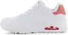 Side view of a white Skechers sneaker with pink accents. Produktbild-Vorschau