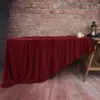 Matter Velours-Tischdecke in Bordeaux für Tisch 230×230 cm Produktbild-Vorschau 4