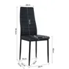 A black chair with dimensions indicated by measurement lines and text. Náhled obrázku produktu
