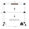 A diagram of a ballet barre with dimensions and weight capacity indicated. Náhled obrázku produktu