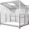 An empty greenhouse frame with transparent walls and roof, made of metal and plastic. Anteprima dell’immagine prodotto