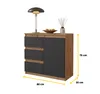 Kommode 80 cm Eiche Wotan / Anthrazit, 3 Schubladen, 1 Tür, Produktbild-Vorschau 2