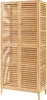 A tall, slatted bamboo cabinet with two sets of double doors. Produktbild-Vorschau