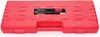 A red plastic case for a tool set, with a label on top. Anteprima dell’immagine prodotto