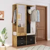 Sweiko Ensemble d'armoires élégant en noir et couleur bois Voir les images du produit 1