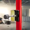 A close-up view of a red telescopic pole with a black and metal mounting bracket attached. Produktbild-Vorschau
