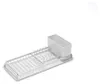 A white dish rack with a utensil holder, shown from a diagonal angle against a white background. Podgląd zdjęcia produktu