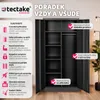 Skříňka se 6 přihrádkami a tyčí na oblečení - černá, 80 cm Náhled obrázku produktu 2