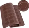 Two brown silicone baking mats with circular indentations for baking. Podgląd zdjęcia produktu