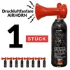A single air horn product with text and multiple smaller air horns arranged below. Produktbild-Vorschau
