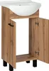 A bathroom vanity with a sink and cabinet doors. Podgląd zdjęcia produktu