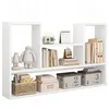 A white shelf unit displaying various decorative items and storage boxes. Náhľad obrázku produktu