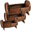 Holz-Pflanzfässer 3er-Set Blumentopf Pflanzkasten Produktbild-Vorschau 1