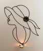 DanDiBo Wandteelichthalter Metall Schwarz 50 cm Dame Produktbild-Vorschau 5