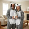 Pigiama Onesie Kigurumi Costume Travestimento Grigio Husky Anteprima dell’immagine prodotto 2