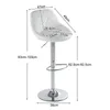 A white bar stool with dimensions indicated by measurement lines and text. Náhľad obrázku produktu