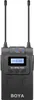 A black wireless receiver with two antennas, a screen, and buttons. Podgląd zdjęcia produktu