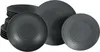 A stack of dark gray plates with a concentric ring pattern. Produktbild-Vorschau