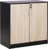 BELIANI Büroschrank Helles Holz / Schwarz 80 x 80 x 40 cm Produktbild-Vorschau 1