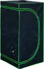 A black grow tent with green trim, shown from the front. Produktbild-Vorschau