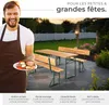 Ensemble table et bancs avec dossiers FRANZ II 3 pièces Voir les images du produit 4