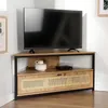 CALICOSY - Meuble TV d'Angle 1 Porte avec Cannage Rotin Voir les images du produit 2