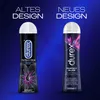 Comparison of two Durex Perfect Glide lubricant bottles, one with an old design and one with a new design, against a blue gradient background. Podgląd zdjęcia produktu
