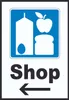 Shop Schild mit Pfeil links A6 Rückseite selbstklebend Produktbild-Vorschau 1