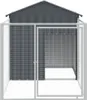 vidaXL Hundehütte mit Auslauf Anthrazit 117x201x123cm Produktbild-Vorschau 3