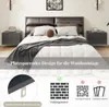 A bedroom scene with a bed, nightstands, and decorative elements, overlaid with marketing text and icons. Anteprima dell’immagine prodotto
