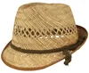Kinder Strohhut Trilby mit brauner Kordel von Hut-Breiter in beige Náhled obrázku produktu