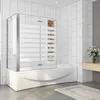 A modern bathroom with a bathtub and a glass shower enclosure. Produktbild-Vorschau