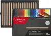 A box of Caran d'Ache Luminance colored pencils, with a display of the colors and the pencils themselves. Produktbild-Vorschau