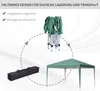 Diagram showing the folding and storage of a green pop-up gazebo. Produktbild-Vorschau