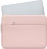 A pink laptop sleeve with a light gray laptop partially inserted. Produktbild-Vorschau