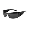 Coole Herren Sonnenbrille Schwarz Metallbrille Schmal Wrap Produktbild-Vorschau 2