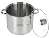 A stainless steel pot with a glass lid, shown on a white background. Náhľad obrázku produktu