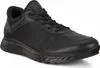 A black leather sneaker is shown from a side-angle on a white background. Náhled obrázku produktu
