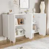 OKWISH Buffet Moderne 4 Portes Sculptées, Design Arrondi - Voir les images du produit 1