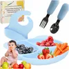 Plats en silicone pour enfants ours en peluche bleu vif 4el Voir les images du produit 4