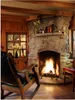 MuchoWow® Poster Brennendes Feuer in einem Kamin 90x120 cm Produktbild-Vorschau 1