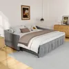 Schlafsofa 90x200 cm in grauem Samt, ausziehbar auf 180x200 Produktbild-Vorschau 2