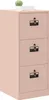 A pink filing cabinet with three drawers on a white background. Voir les images du produit